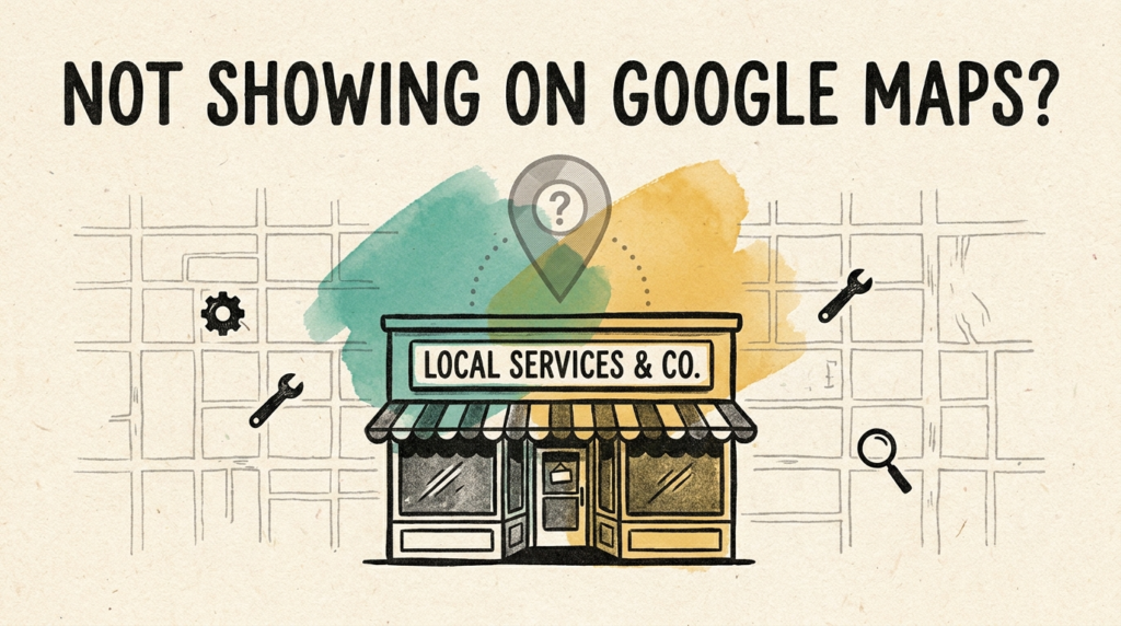 Why is my business not showing on Google Maps: a storefront with a faded map pin